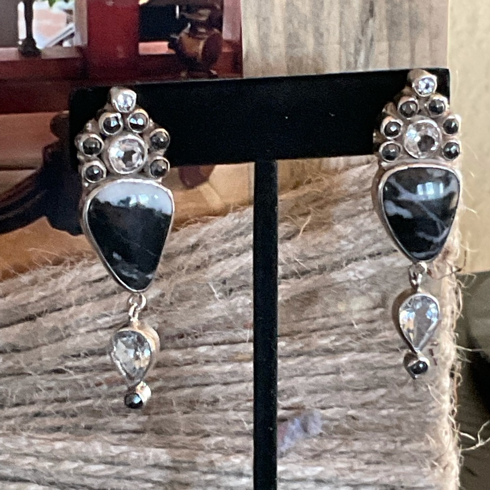Gorgeous Black and White Statement Earrings